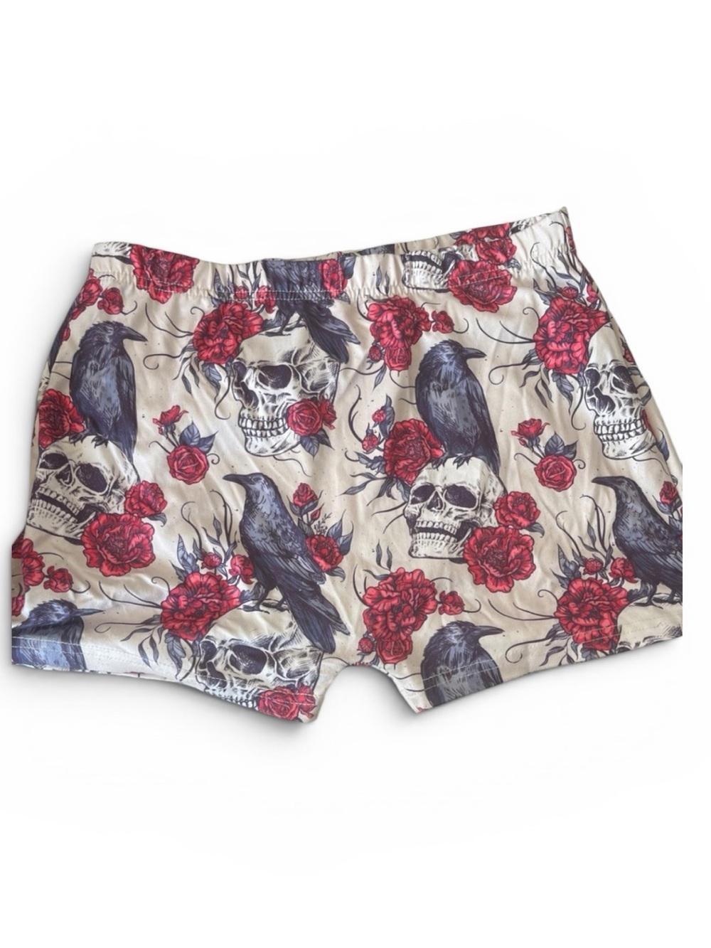 Gothic Skull Raven Rose Shorts Alt Grunge Y2K Size Large | 3/$30 promo